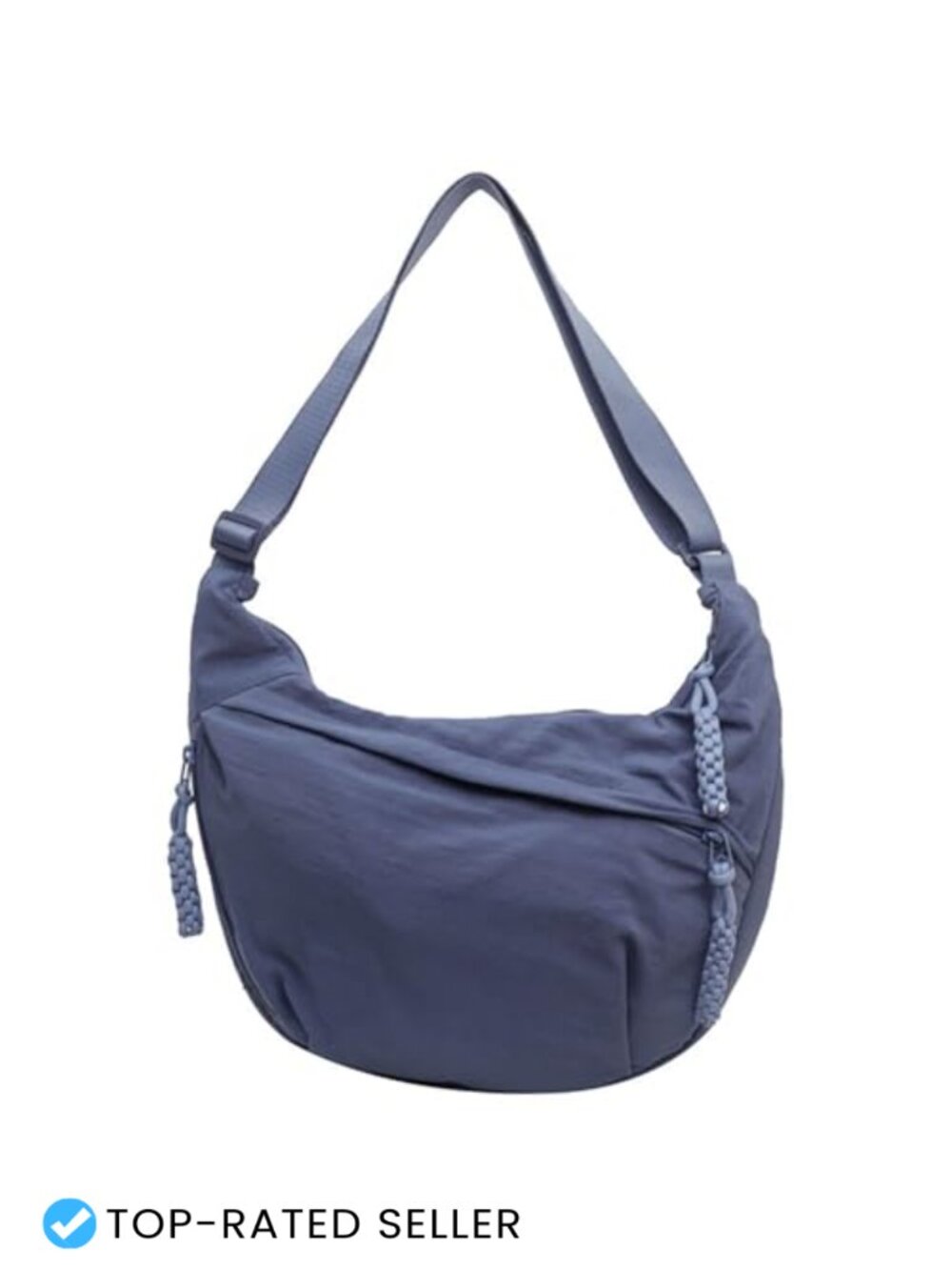 Crescent Crossbody Shoulder Bag Nylon Multi-Pocket Hobo Travel Purse